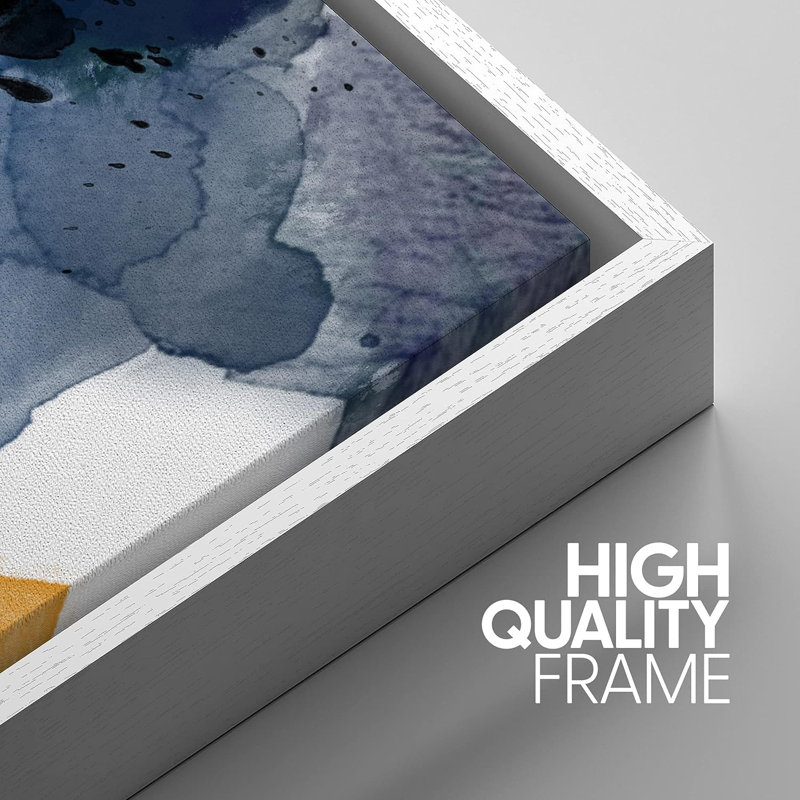 IDEA4WALL Abstract Botanical Watercolor Navy Blue Floral